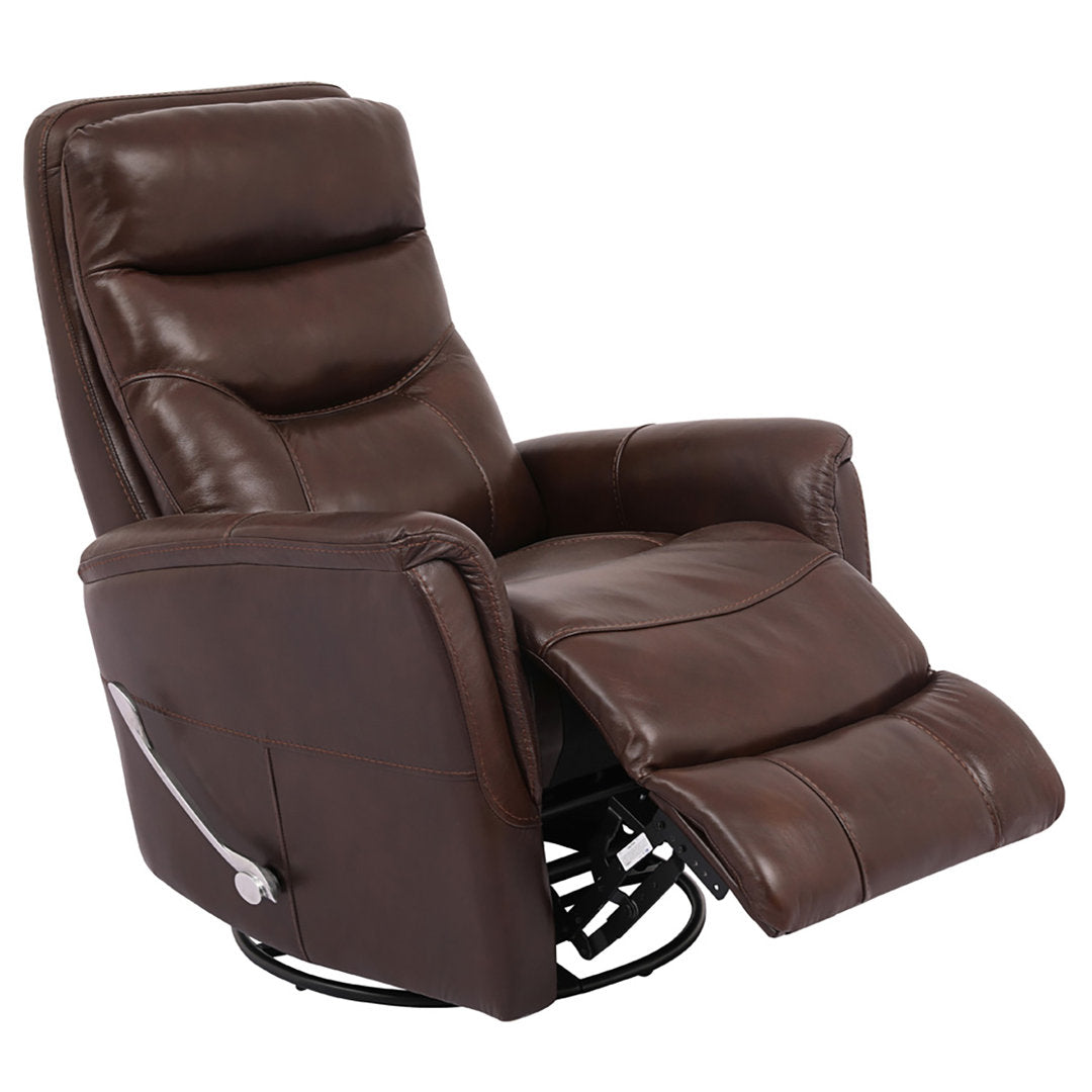 30" Top Grain Leather Manual Swivel Glider Recliner with Flared Arms Red Barrel Studio® Upholstery Color: Robust Genuine Leather