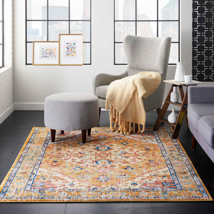 Baylee Oriental Yellow/Ivory Area Rug Kelly Clarkson Home Rug Size: Rectangle 5'3" x 7'3"
