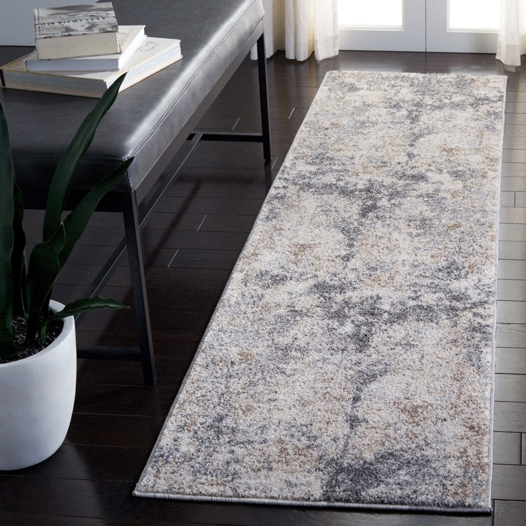 Hassell Abstract Light Gray/Gray Area Rug Trent Austin Design® Rug Size: Runner 2' x 15'