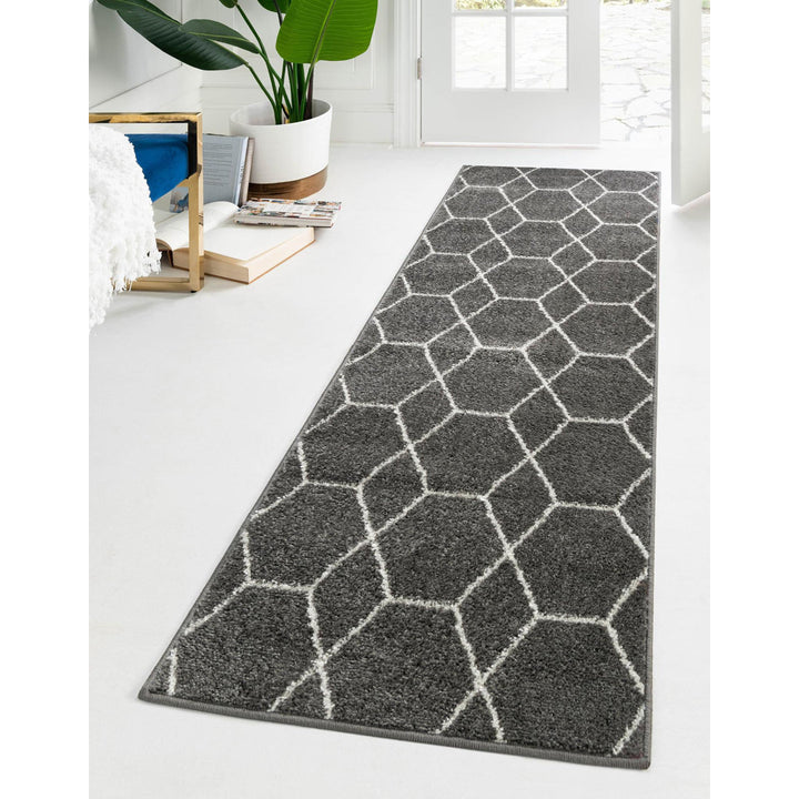 Debrodie Geometric Dark Gray Area Rug George Oliver Rug Size: Runner 2' x 6'1"