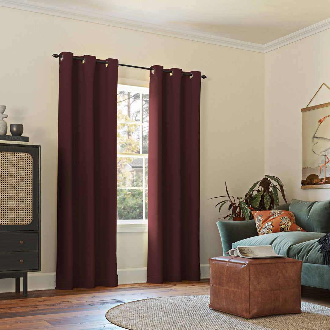 Wayfair Basics Blackout Grommet Curtain Panel Wayfair Basics® Curtain Color: Merlot Red Size per Panel: 40" W x 63" L