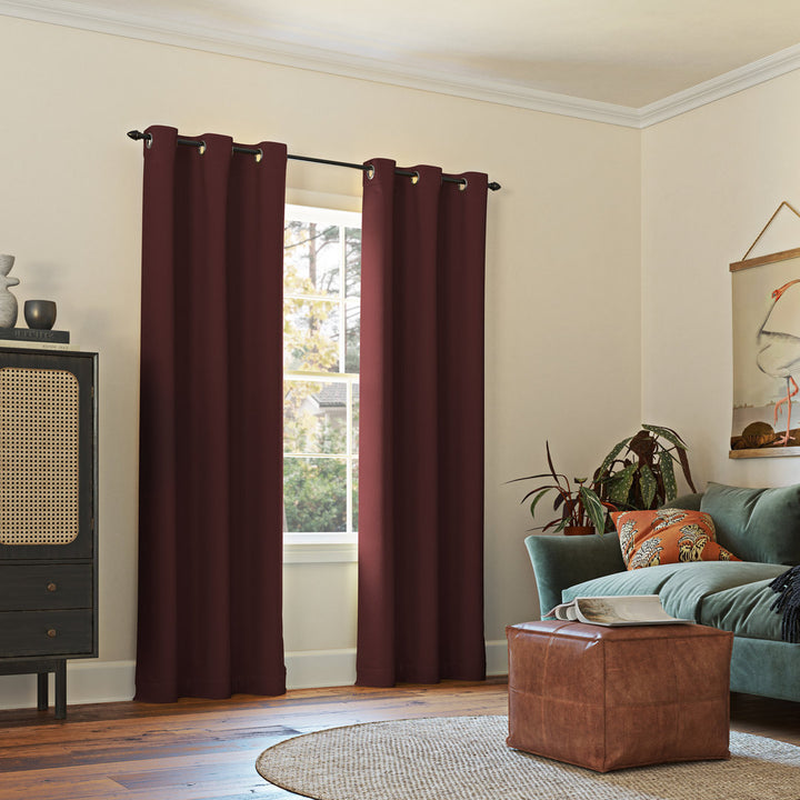Wayfair Basics Blackout Grommet Curtain Panel Wayfair Basics® Curtain Color: Merlot Red Size per Panel: 40" W x 63" L