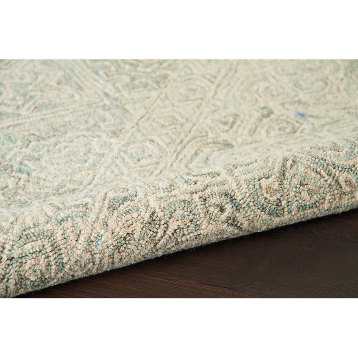 Yeznig Scandinavian Geometric Handmade Wool Ivory/Teal Area Rug Charlton Home® Rug Size: Rectangle 8' x 11'
