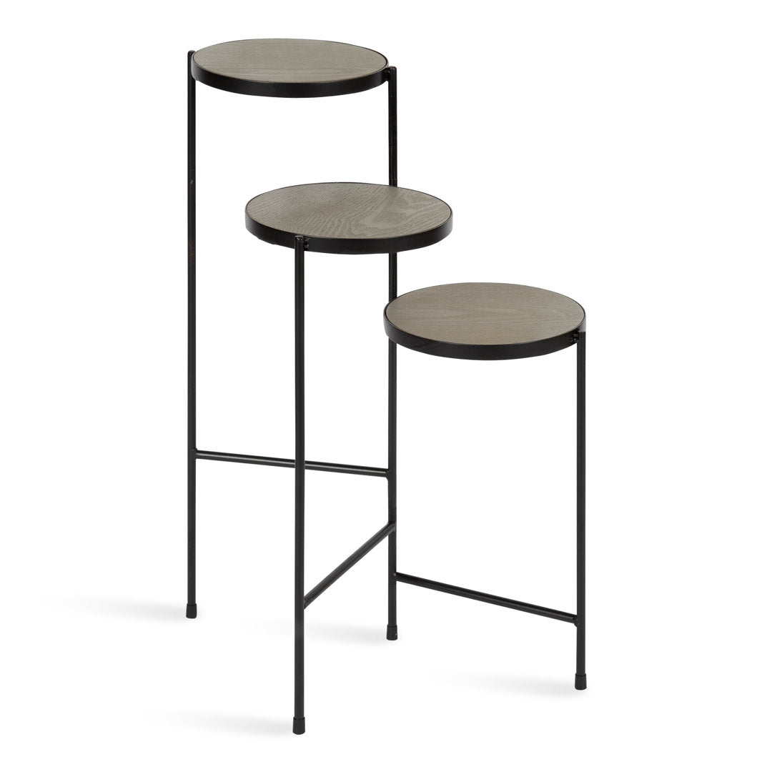 Logan Square Round Multi-Tiered Solid Wood Plant Stand Mercury Row® Color: Gray