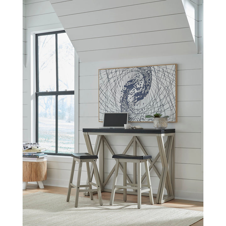 Montevious Counter Height Folding Double Pedestal Dining Table Gracie Oaks Table Top Color: White Top/Dark Gray Base