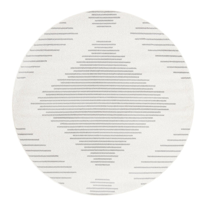 Cohutta Geometric Grey and Ivory Area Rug The Twillery Co.® Rug Size: Round 6'1"