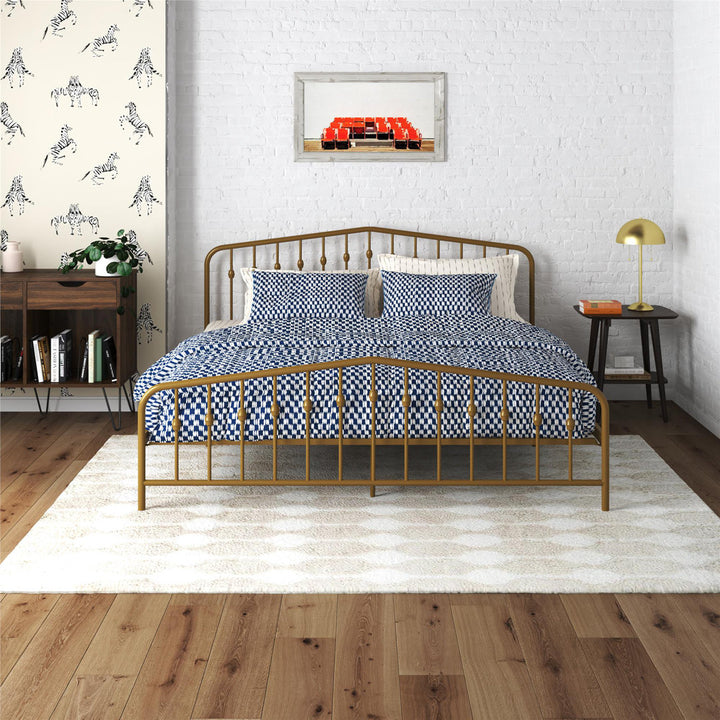 Bushwick Metal Platform Bed Novogratz Color: Gold Size: King