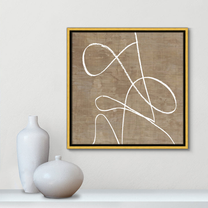 Swooping Lines - Floater Frame Painting on Canvas Joss & Main Size: 17.5" H x 17.5" W x 2" D Format: Gold