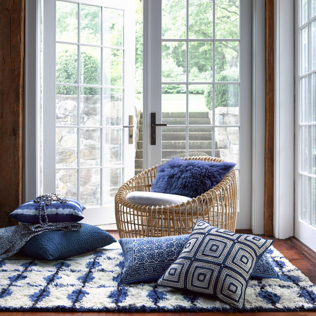 Noma Indigo Handwoven Wool Rug Dash and Albert Rugs Rug Size: Rectangle 5' x 8'