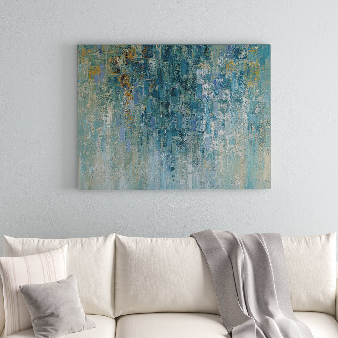 I Love the Rain by Nan - Graphic Art Print on Canvas Wade Logan® Size: 36" H x 48" W x 1.5" D