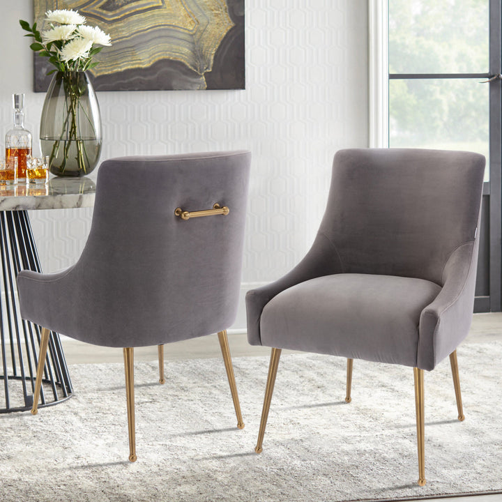 Magallanes Velvet Upholstered Side Chair (Set of 2) Willa Arlo™ Interiors Upholstery Color: Gray