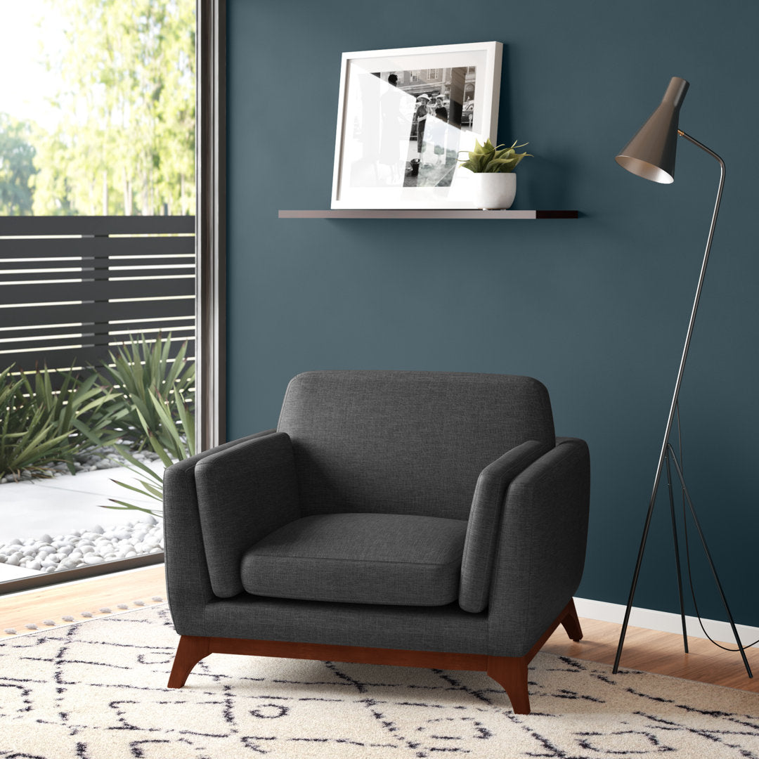 Bartouille Upholstered Fabric Armchair Union Rustic Fabric: Gray Polyester