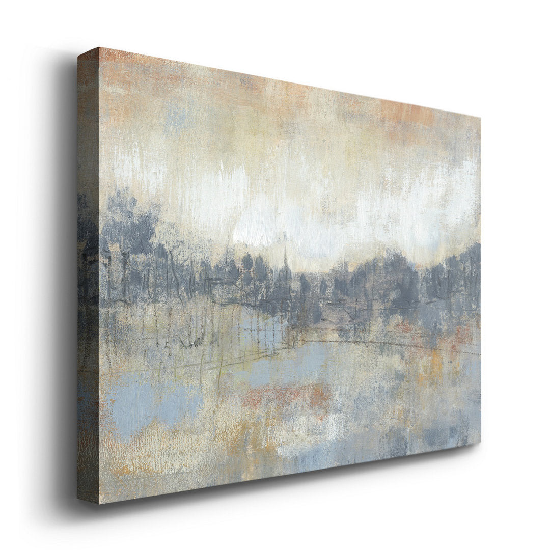 Cool Grey Horizon I - Wrapped Canvas Print Steelside™ Size: 32" H x 48" W