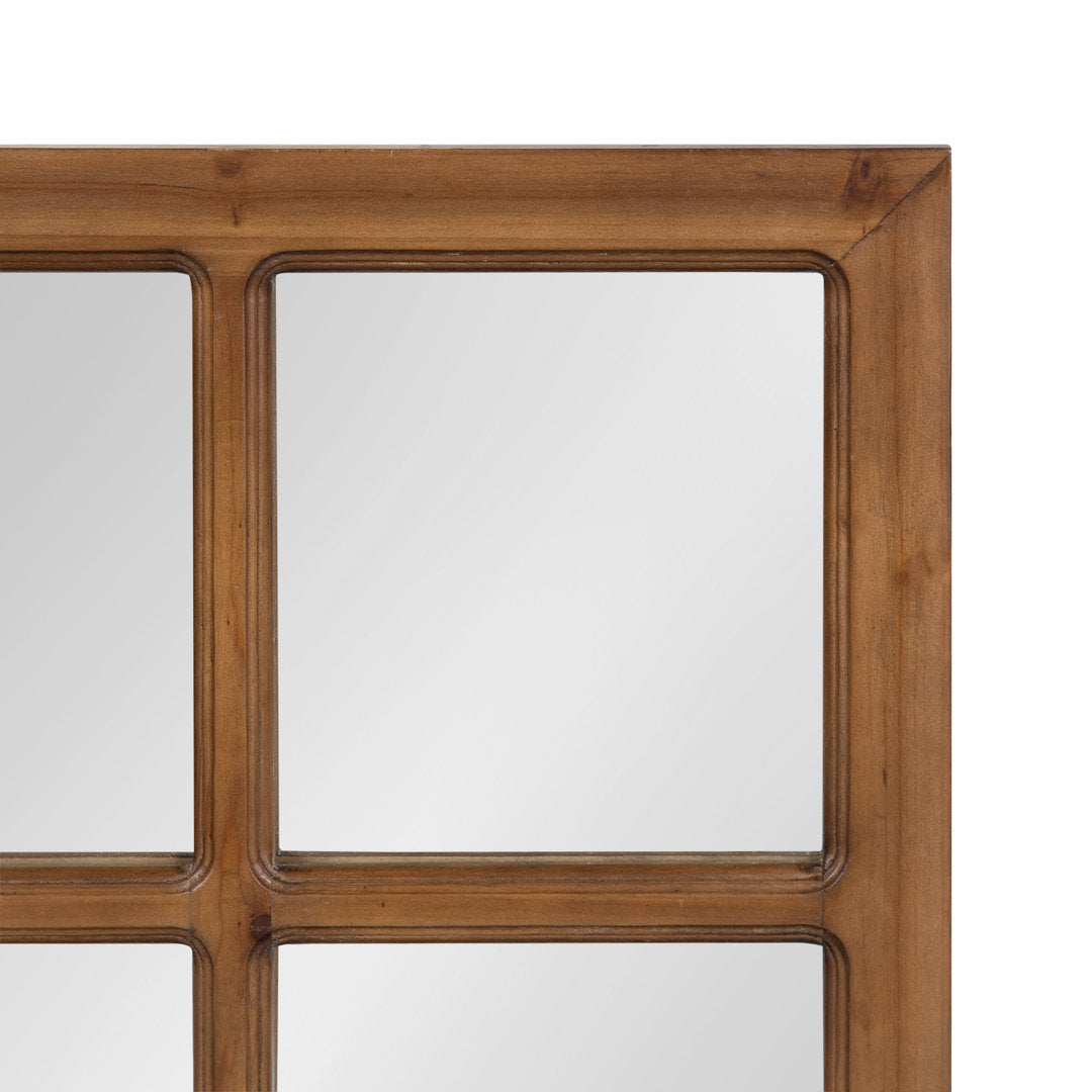 Kaufman Farmhouse Beveled with Shelves Accent Mirror Gracie Oaks Size: 24" H x 18" W Finish: Brown/Black