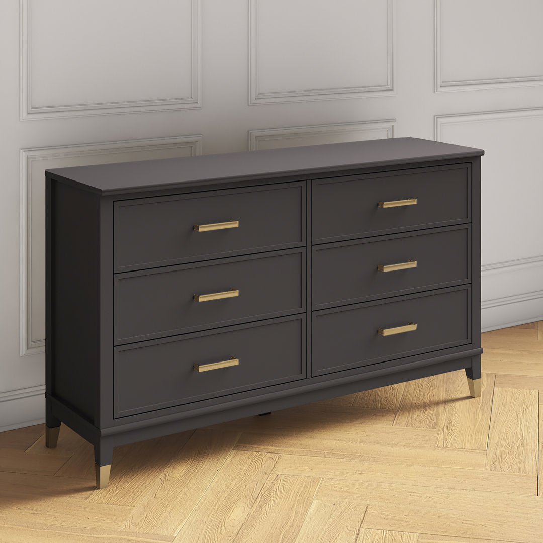 Westerleigh 6 Drawer 56.77" W Double Dresser CosmoLiving by Cosmopolitan Color: Graphite Gray