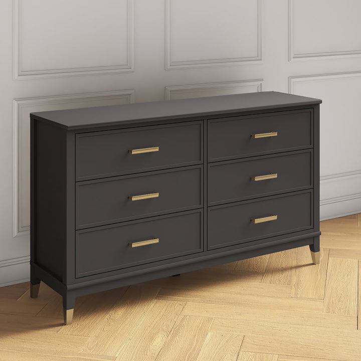 Westerleigh 6 Drawer 56.77" W Double Dresser CosmoLiving by Cosmopolitan Color: Graphite Gray