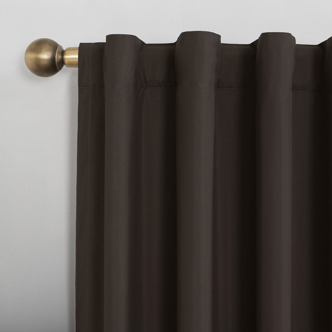Wayfair Basics Thermal 100% Blackout Back Tab/Rod Pocket Curtain Panel Wayfair Basics® Curtain Color: Cocoa Size per Panel: 40" W x 63" L