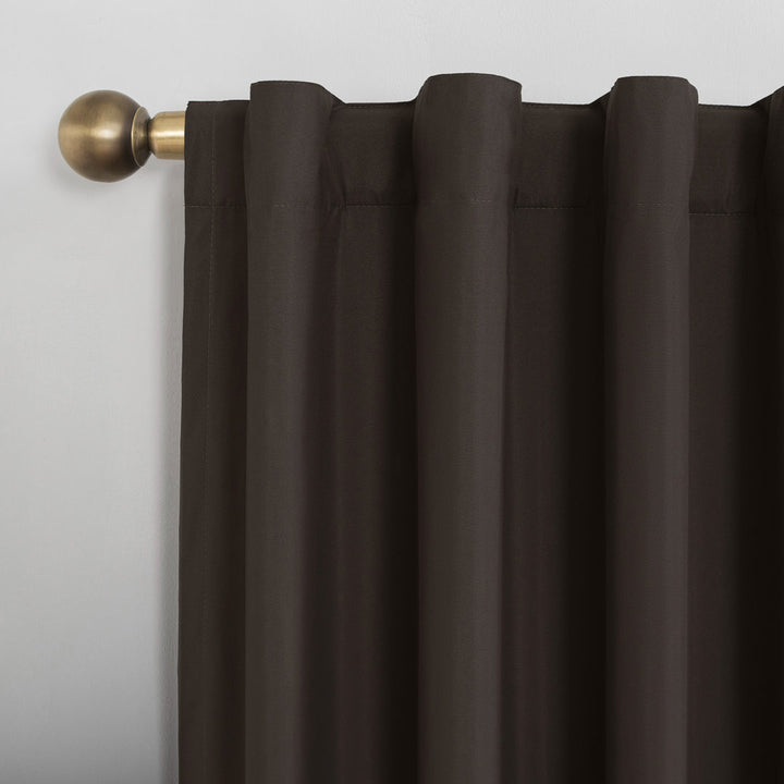 Wayfair Basics Thermal 100% Blackout Back Tab/Rod Pocket Curtain Panel Wayfair Basics® Curtain Color: Cocoa Size per Panel: 40" W x 63" L