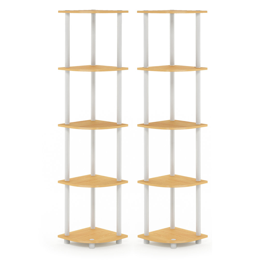 57.7" H x 11.6" W Plastic Corner Bookcase (Set of 2) Symple Stuff Color: Beech/White