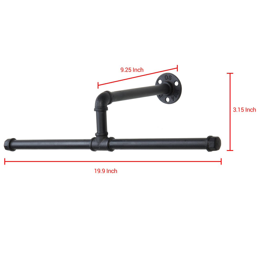 Wall-Mounted T-Bar Pipe Hanging Clothing Rack Symple Stuff