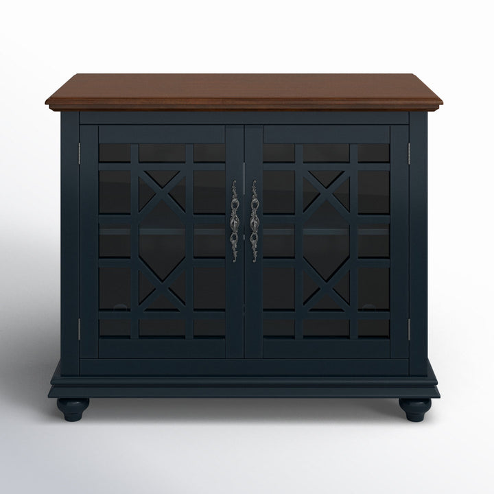 Ahmara 2 - Door Accent Cabinet Three Posts™ Color: Coffee Walnut/Catalina Blue