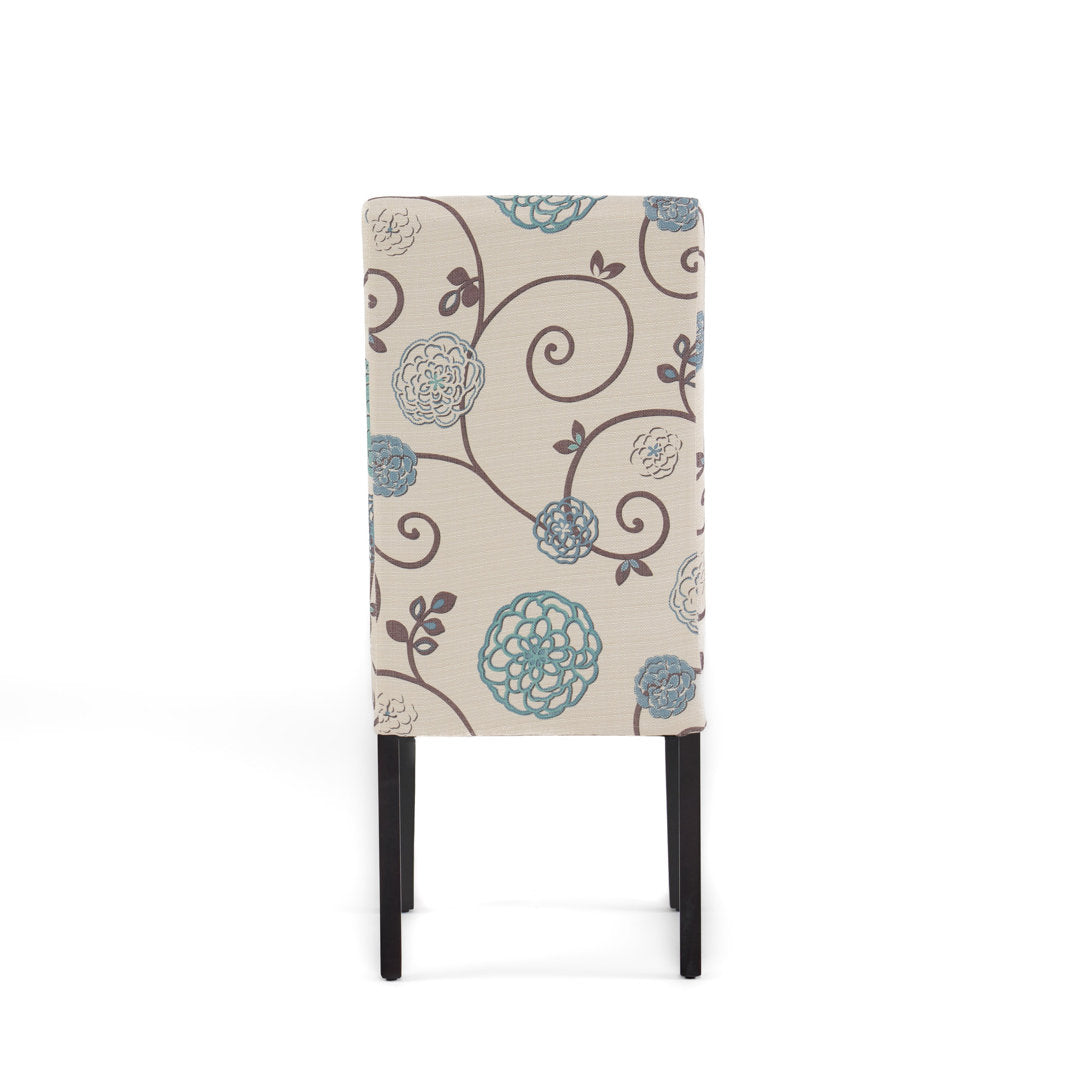 Olin Upholstered Parsons Chair (Set of 2) Alcott Hill® Upholstery Color: White/Blue Floral