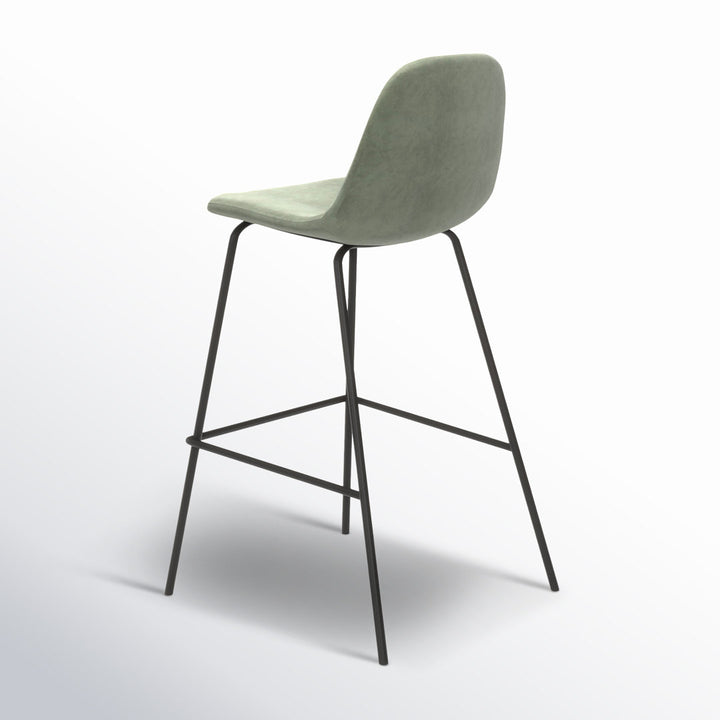 Kody Upholstered Bar & Counter Stool (Set of 2) AllModern Color: Bella Platinum Performance Velvet Seat Height: Counter Stool (23.5" Seat Height)