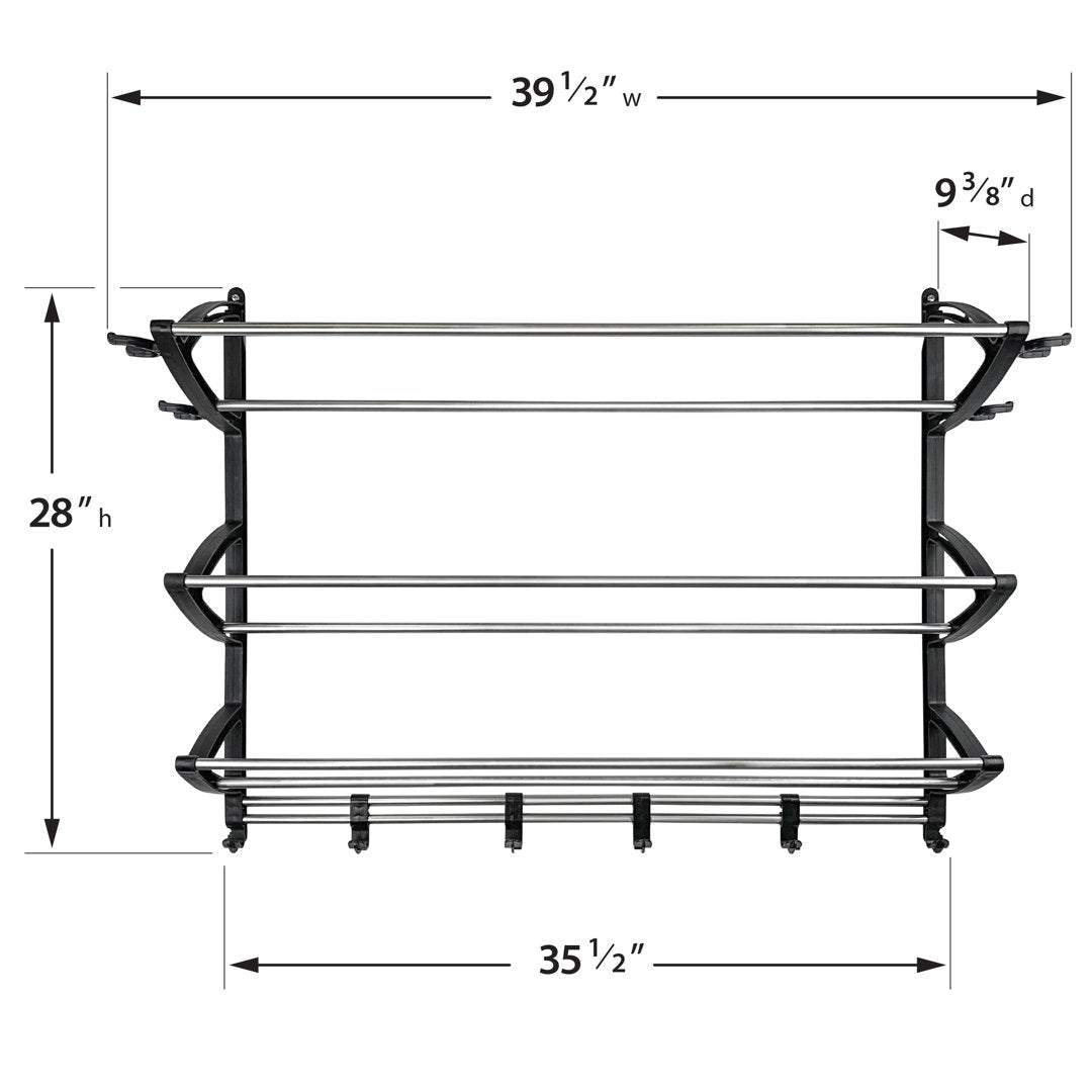 Lynk Garage Sports Equipment Organizer - Wall Mount Ball Rack - Sports Equipment Storage - Ball Storage for Garage - Garage Toy Storage - Easy to Install Sports Storage Organizer for Garage - Black LYNK PROFESSIONAL