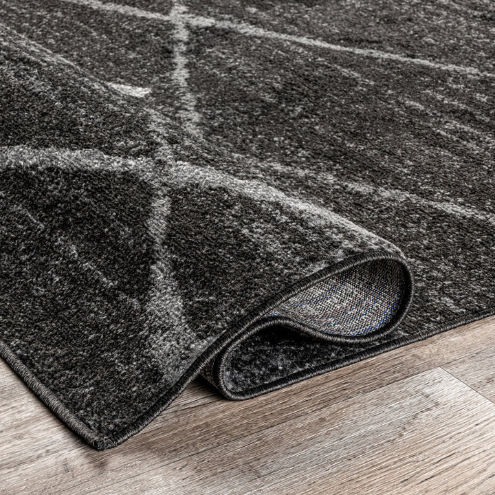 Amiia Abstract Power Loom Performance Dark Gray Rug Wrought Studio™ Rug Size: Runner 2'5" x 9'5"