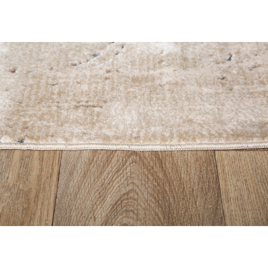 Arleaner Oriental Area Rug in Beige Lark Manor™ Rug Size: Round 8'