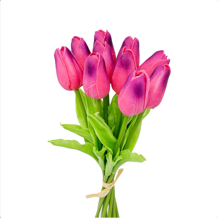 Real Touch Tulip Floral Arrangement Primrue Flower Color: Purple