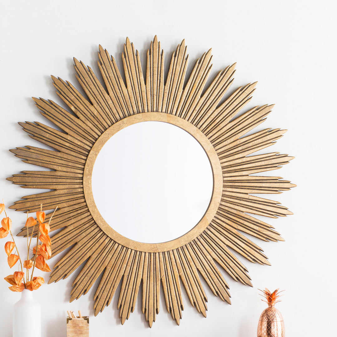 Leicester Gold Wall Decor Modern & Contemporary Beveled Accent Mirror Rosdorf Park