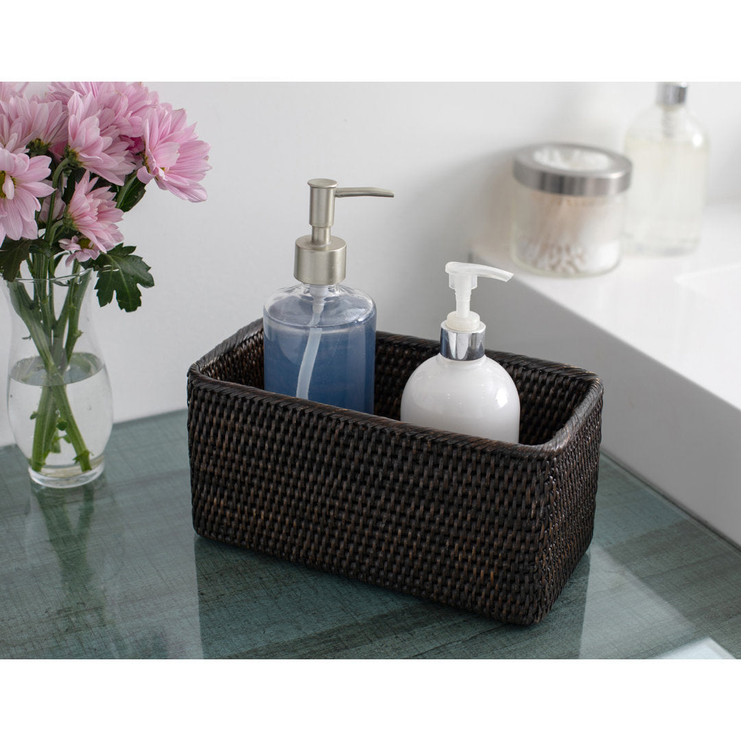 Albina Petite Rattan Basket Birch Lane™ Color: Tudor Black