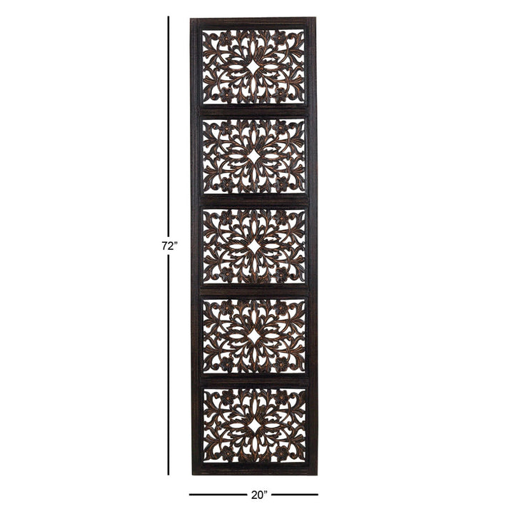 Dereona Wooden Handmade Intricately Carved Floral Home Wall Decor Bungalow Rose