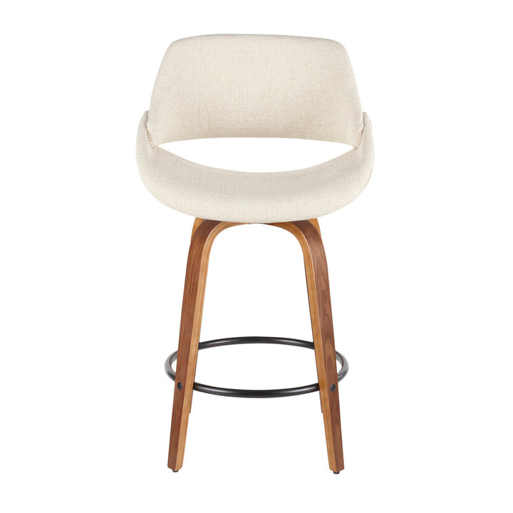 Lakyia Upholstered Bar & Counter Stool with Round Footrest George Oliver Upholstery: Cream, Seat Height: Counter Stool (26" Seat Height)