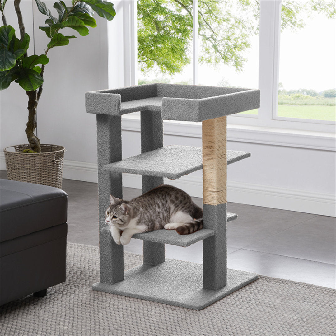 31.3" Towcester Cat Tree, Climbing Tower Cat Condo Tucker Murphy Pet™ Color: Gray