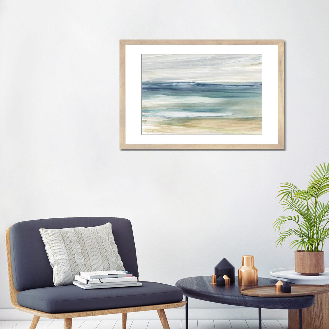 Ocean Breeze by Carol Robinson Painting Print The Twillery Co.® Size: 16" H x 24" W x 1" D Format: Natural Wood Framed Paper, Mat Included: White