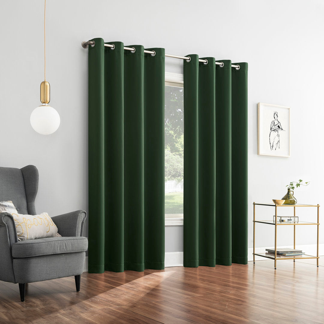 Wayfair Basics Blackout Grommet Curtain Panel Wayfair Basics® Curtain Color: Evergreen Size per Panel: 54" W x 95" L