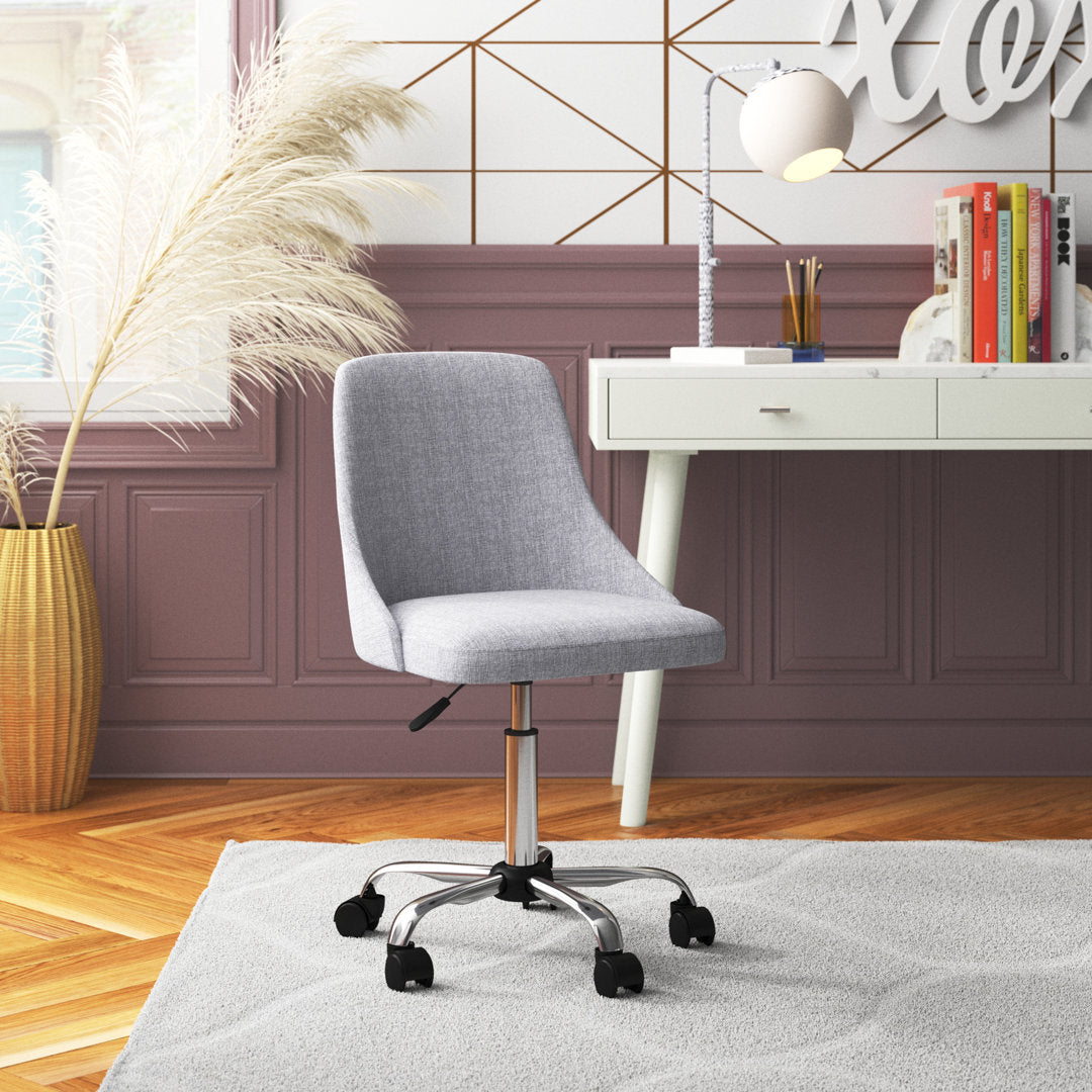 Natalia Fabric Upholstered Office Chair with Chrome Base Etta Avenue™ Teen Upholstery Color: Gray