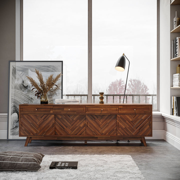 Anja 79'' Media Console AllModern Color: Brown