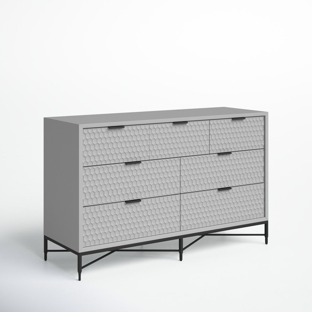 Capra 7 Drawer 56" W Double Dresser AllModern Color: Sky Gray