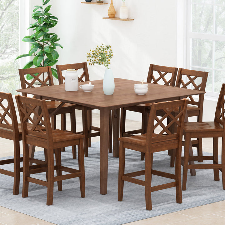 Lea Counter Height 58.5" Solid Wood Dining Table George Oliver Color: Walnut