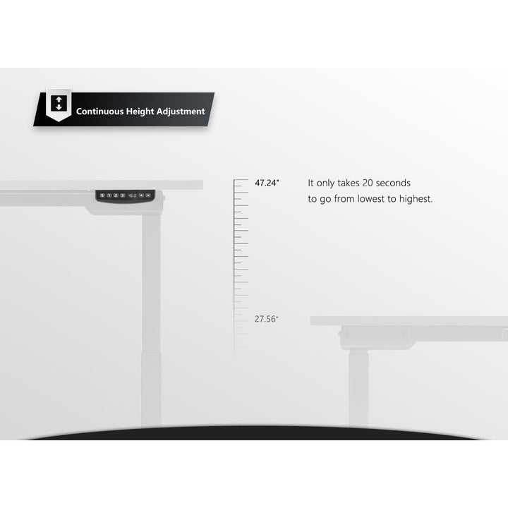 Juilo Height Adjustable L-Shape Standing Desk Inbox Zero