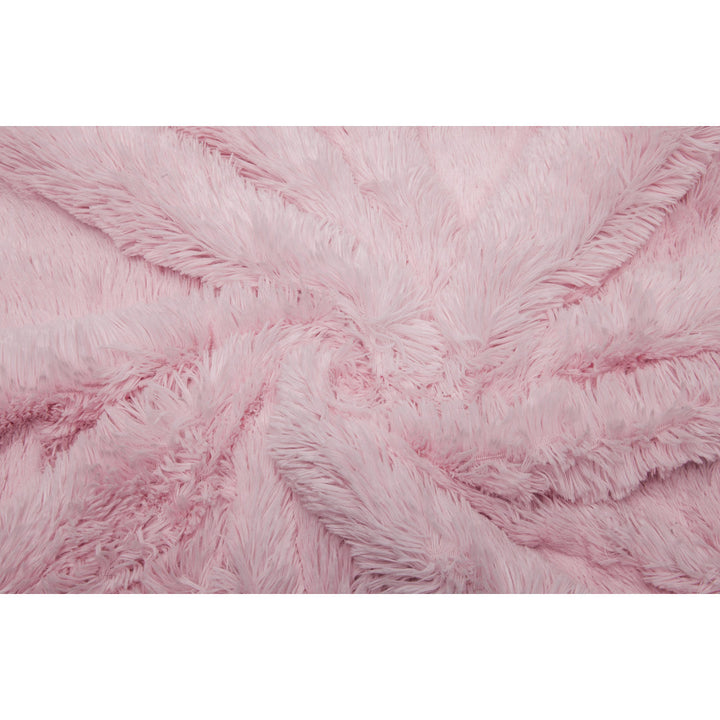 Shaggy Shaggy Super Elegent Sherpa Long Fur Throw Chanasya Color: Rose Dust Size: 50" W x 65" L