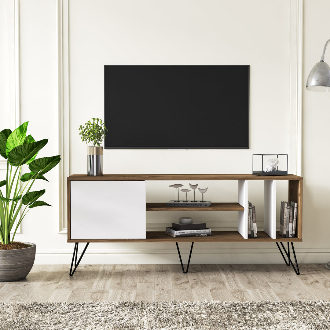 Umaima TV Stand for TVs up to 65" Wrought Studio™ Color: Walnut/White