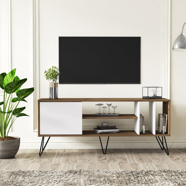 Umaima TV Stand for TVs up to 65" Wrought Studio™ Color: Walnut/White