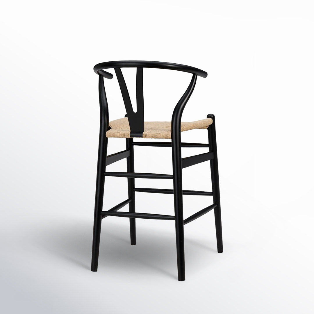 Fairbanks Solid Wood Stool Joss & Main Seat Color: Natural, Frame Color: Black Seat Height: Counter Stool (26" Seat Height)