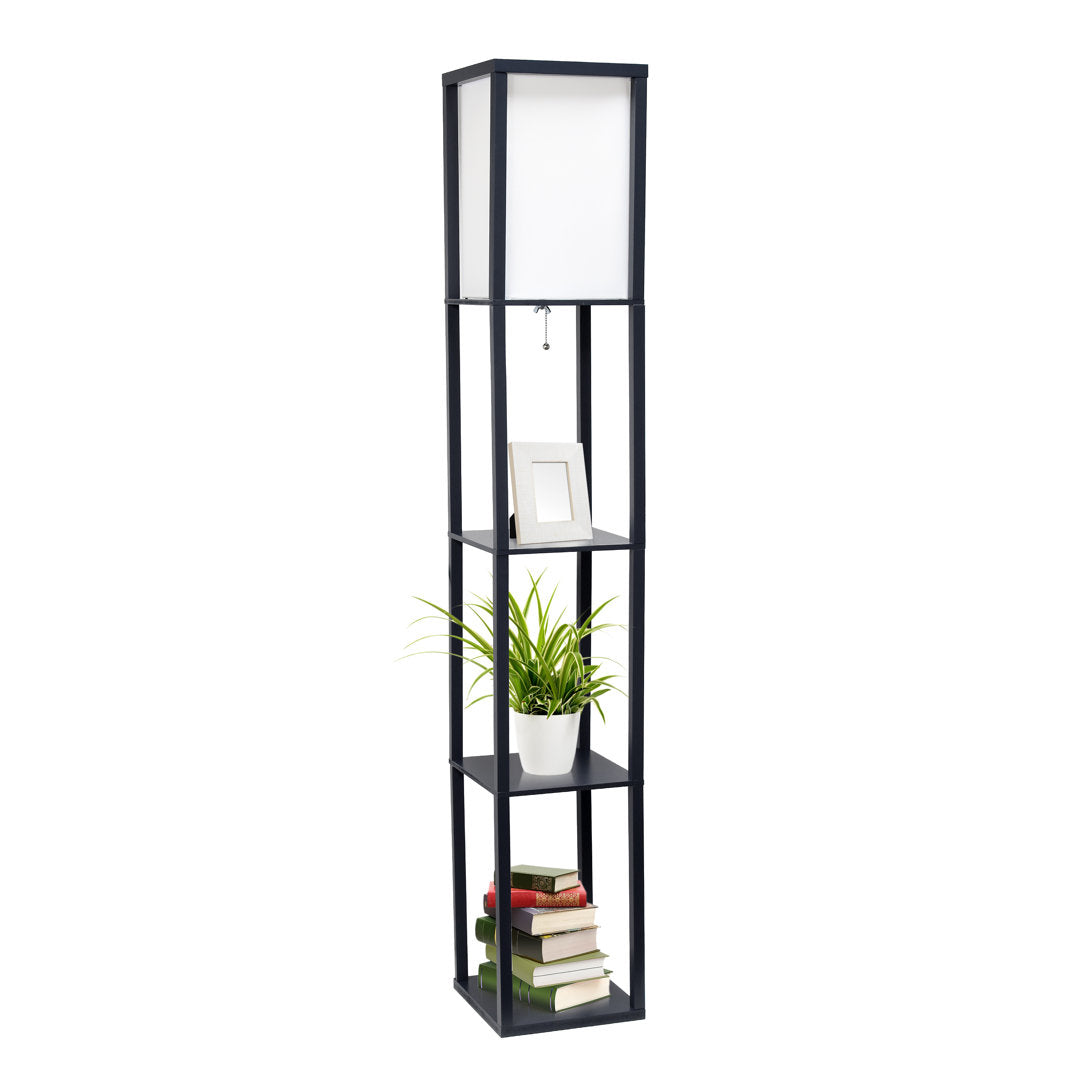 Abeyta 62.75" Column Floor Lamp Mercury Row® Teen Bulb Included: No, Base Finish: Black