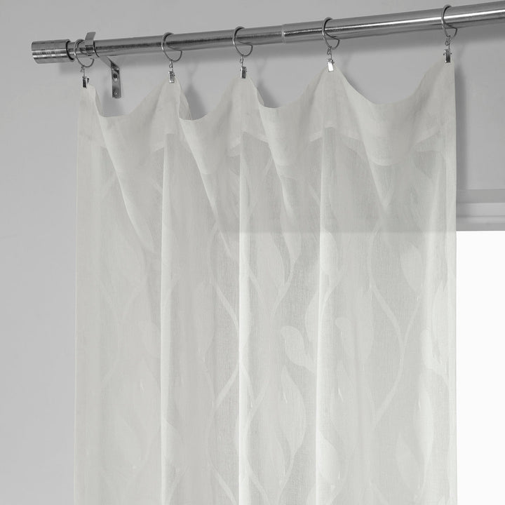 Faux Linen Sheer Curtains for Bedroom, Living Room Curtains for Large Window Single Panel Drape Winston Porter Size per Panel: 50" W x 84" L