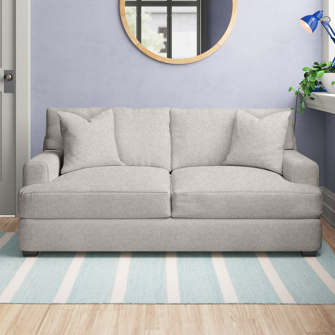 Emilio 65" Recessed Arm Loveseat With Reversible Cushions Wayfair Custom Upholstery™ Fabric: Nave Marine Performance Distressed Velvet